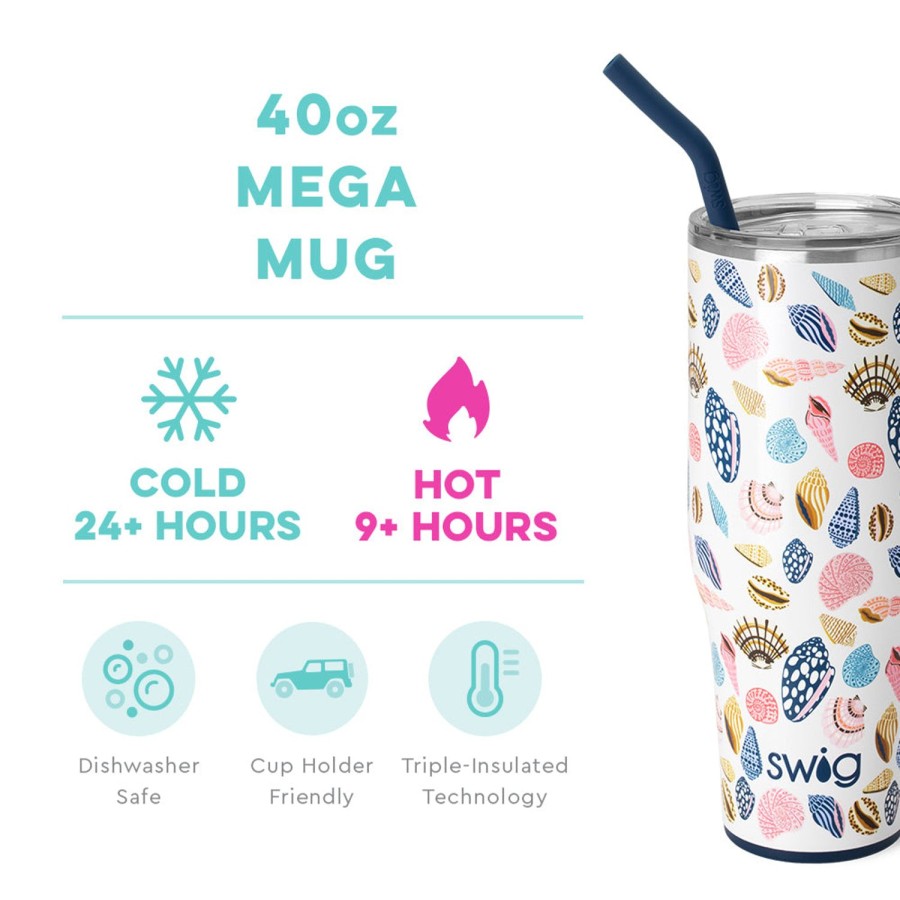 Swig Life Sea La Vie Mega Mug (40Oz) | Travel Mugs