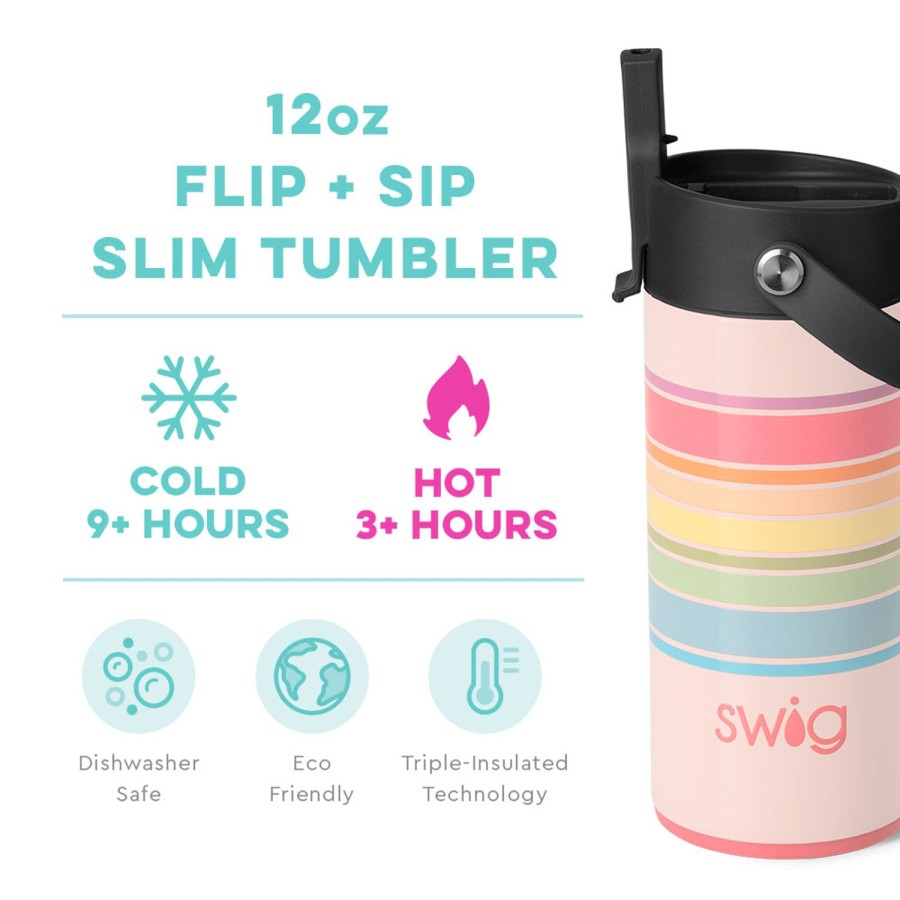 Swig Life Good Vibrations Flip + Sip Slim Tumbler (12Oz) | Tumblers