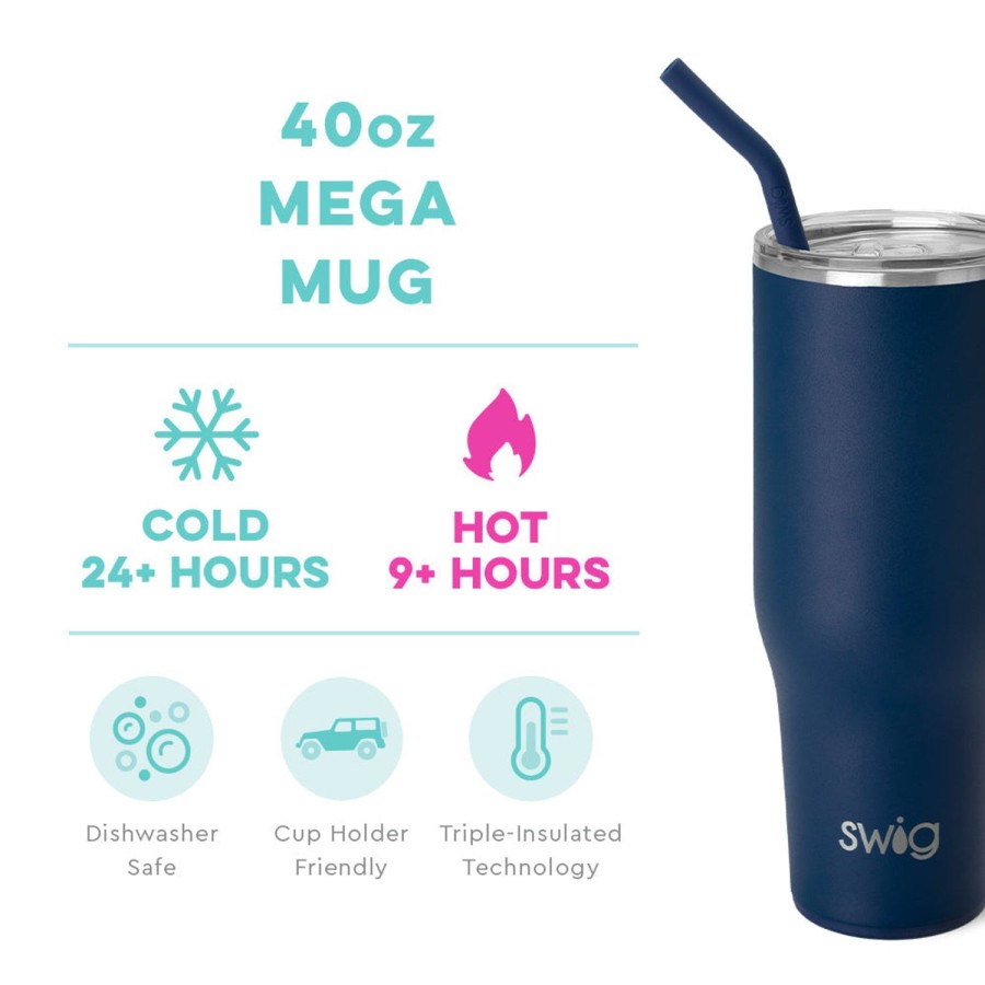 Swig Life Navy Mega Mug (40Oz) | Mega Mugs