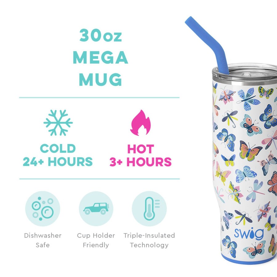 Swig Life Butterfly Bliss Mega Mug (30Oz) | Tumblers