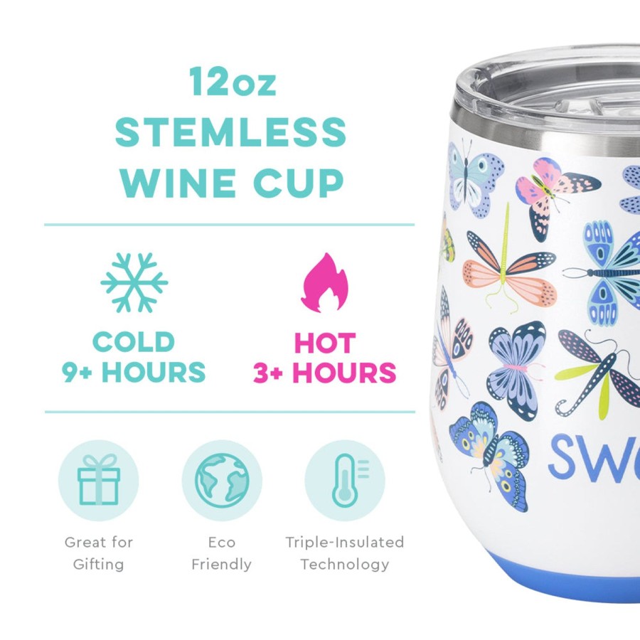 Swig Life Butterfly Bliss Stemless Wine Cup (12Oz) | Wine + Cocktails