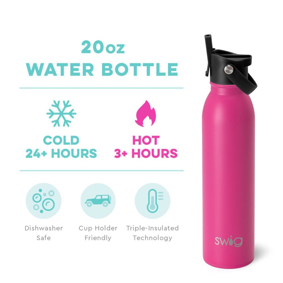 Swig Life Hot Pink Flip + Sip Bottle (20Oz) | Water Bottles