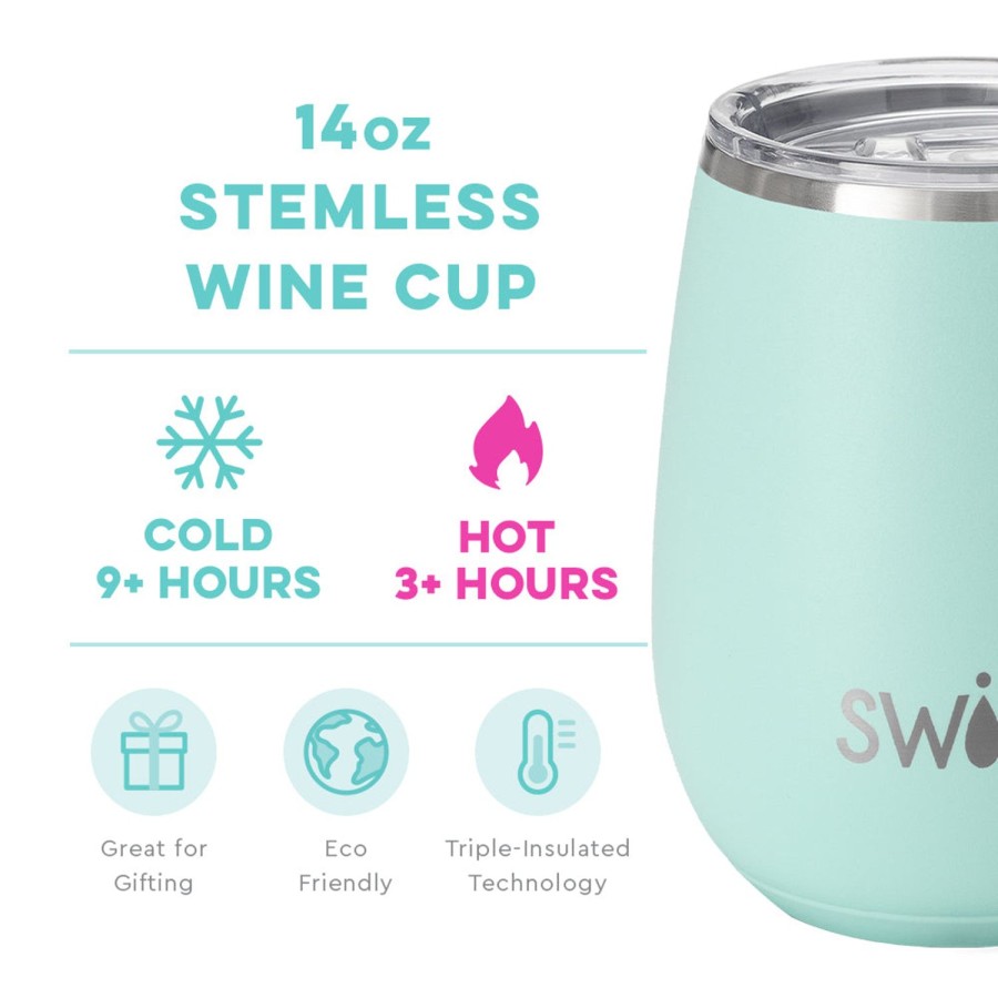 Swig Life Sea Glass Stemless Wine Cup (14Oz) | Wine + Cocktails