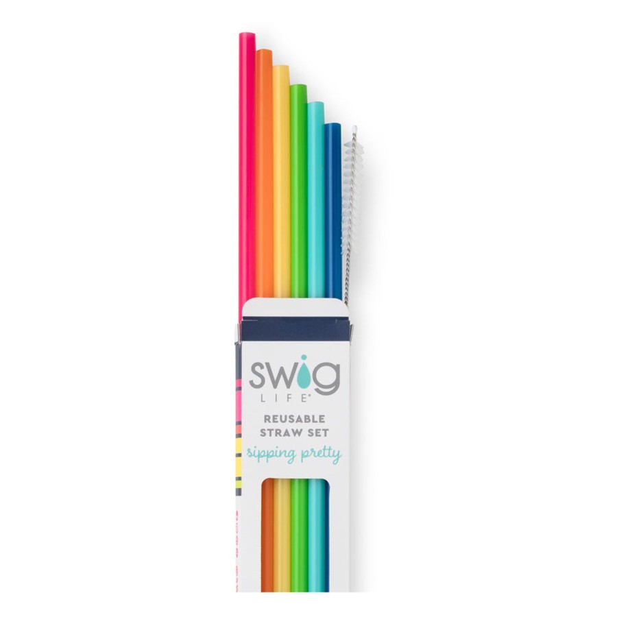 Swig Life Rainbow Reusable Straw Set | Lids, Straws + More