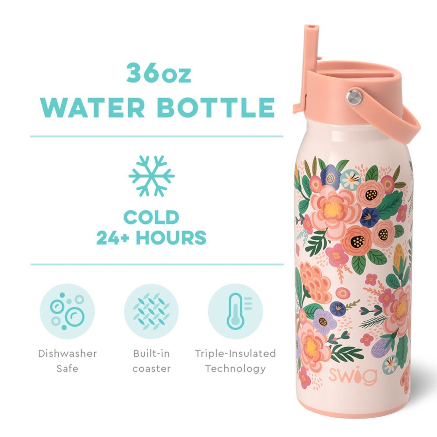 Swig Life Full Bloom Flip + Sip Bottle (36Oz) | Water Bottles