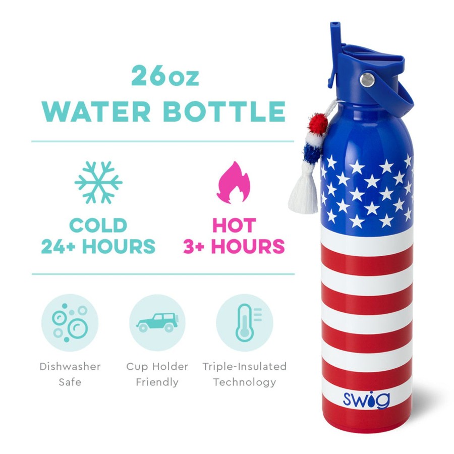 Swig Life All American Flip + Sip Bottle (26Oz) | Water Bottles