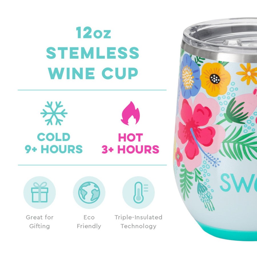 Swig Life Island Bloom Stemless Wine Cup (12Oz) | Wine + Cocktails