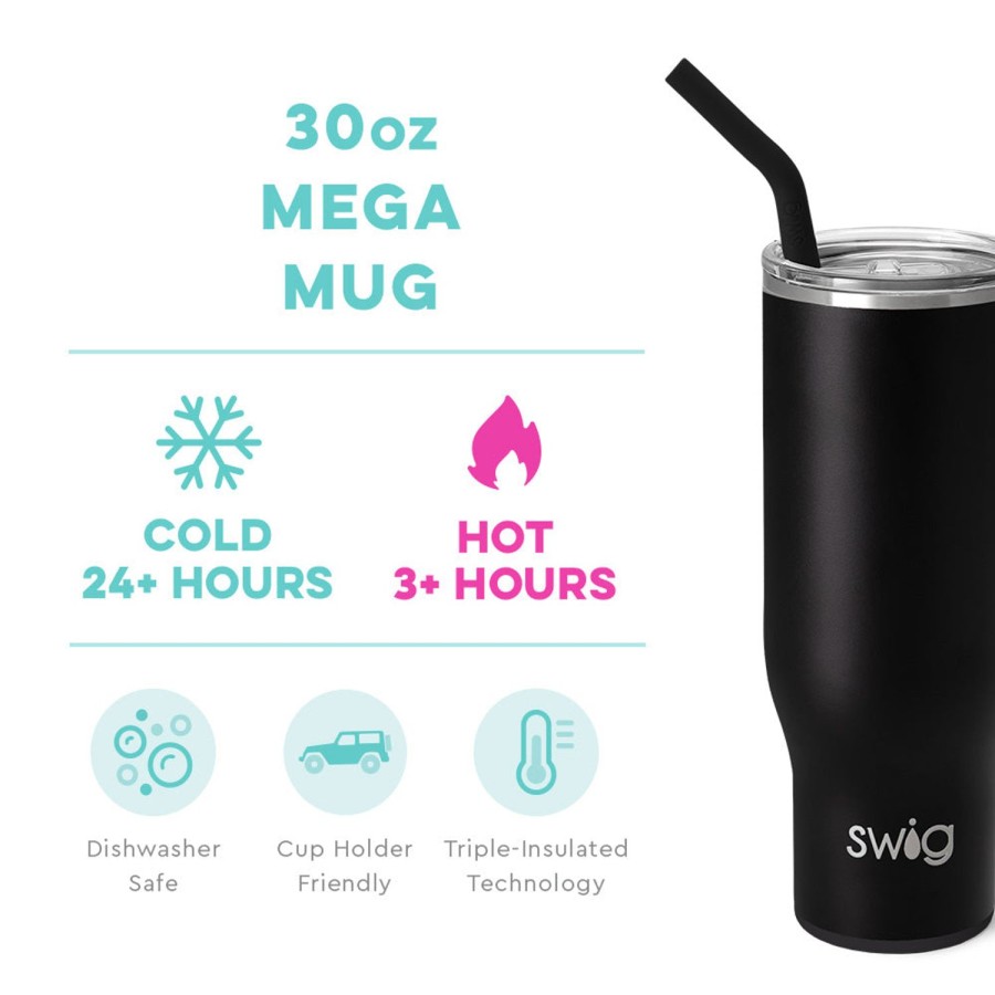 Swig Life Black Mega Mug (30Oz) | Mega Mugs