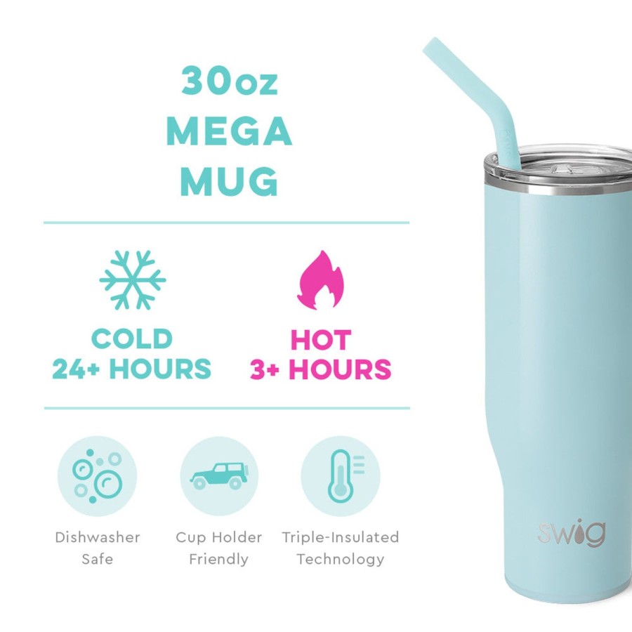 Swig Life Shimmer Aquamarine Mega Mug (30Oz) | Mega Mugs