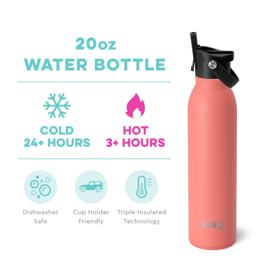 Swig Life Coral Flip + Sip Bottle (20Oz) | Water Bottles