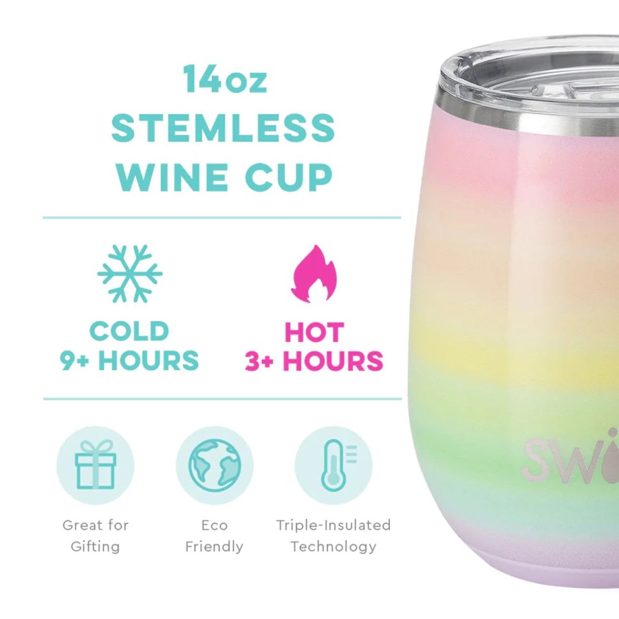 Swig Life Over The Rainbow Stemless Wine Cup (14Oz) | Wine + Cocktails