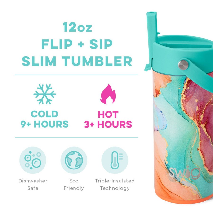 Swig Life Dreamsicle Flip + Sip Slim Tumbler (12Oz) | Water Bottles