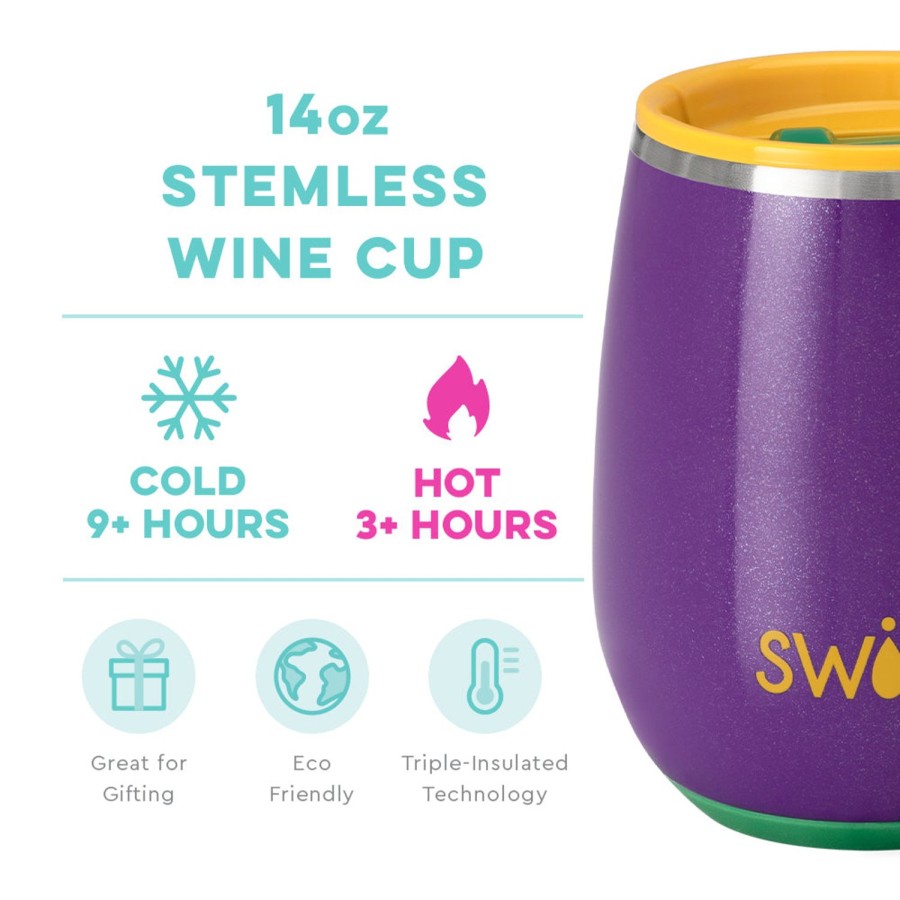 Swig Life Pardi Gras Stemless Wine Cup (14Oz) | Wine + Cocktails