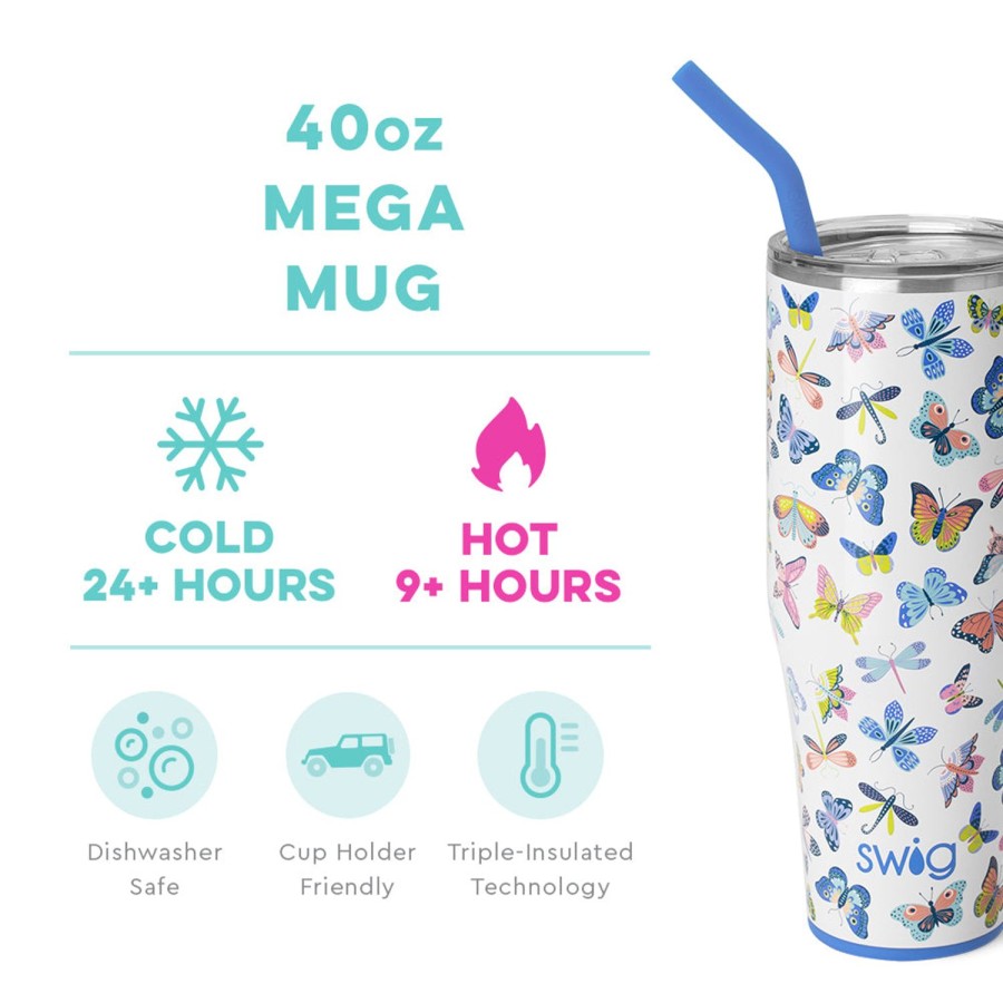 Swig Life Butterfly Bliss Mega Mug (40Oz) | Tumblers