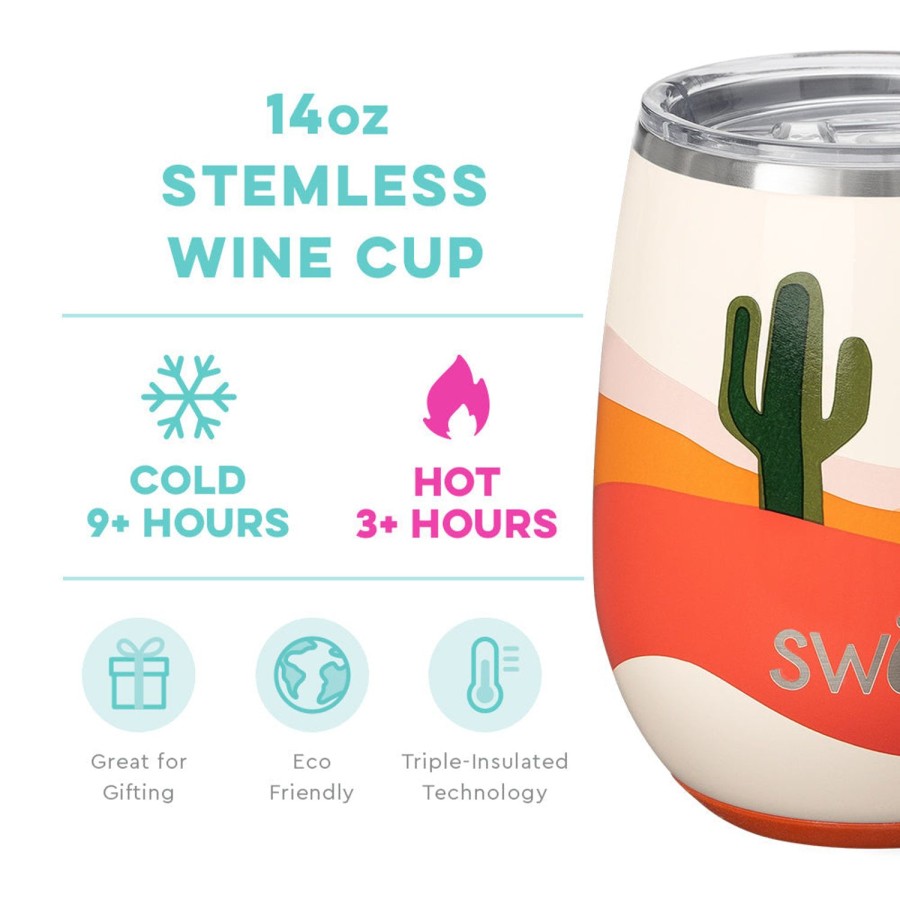 Swig Life Boho Desert Stemless Wine Cup (14Oz) | Wine + Cocktails