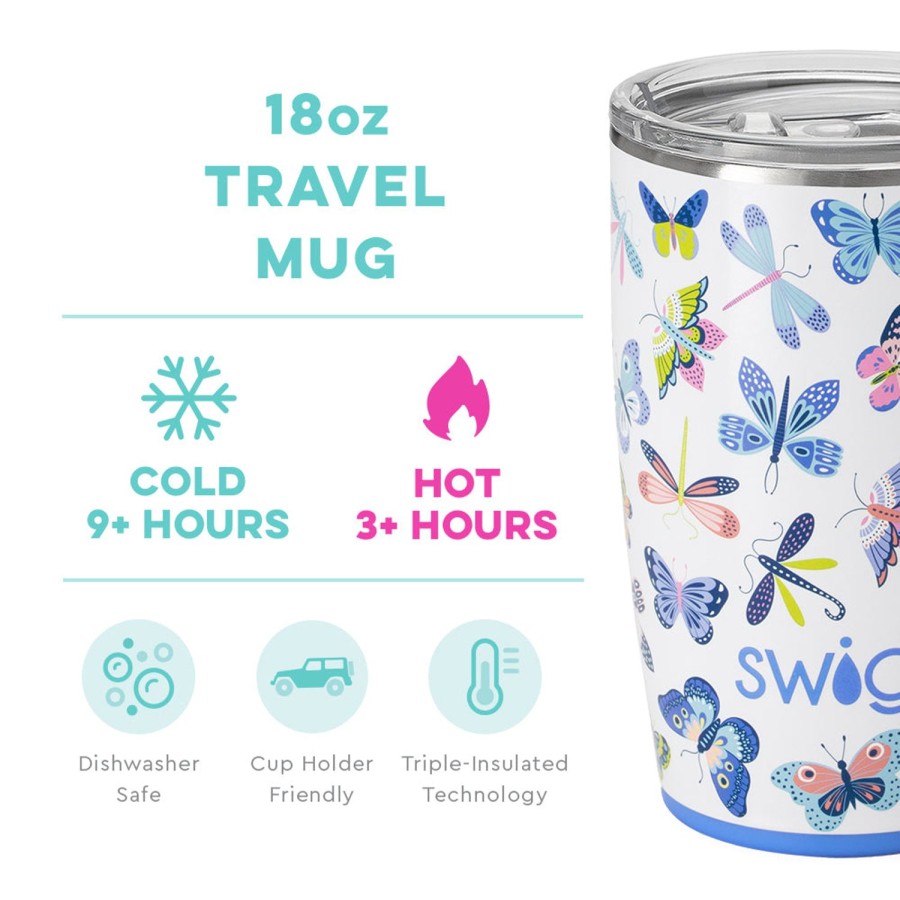 Swig Life Butterfly Bliss Travel Mug (18Oz) | Travel Mugs