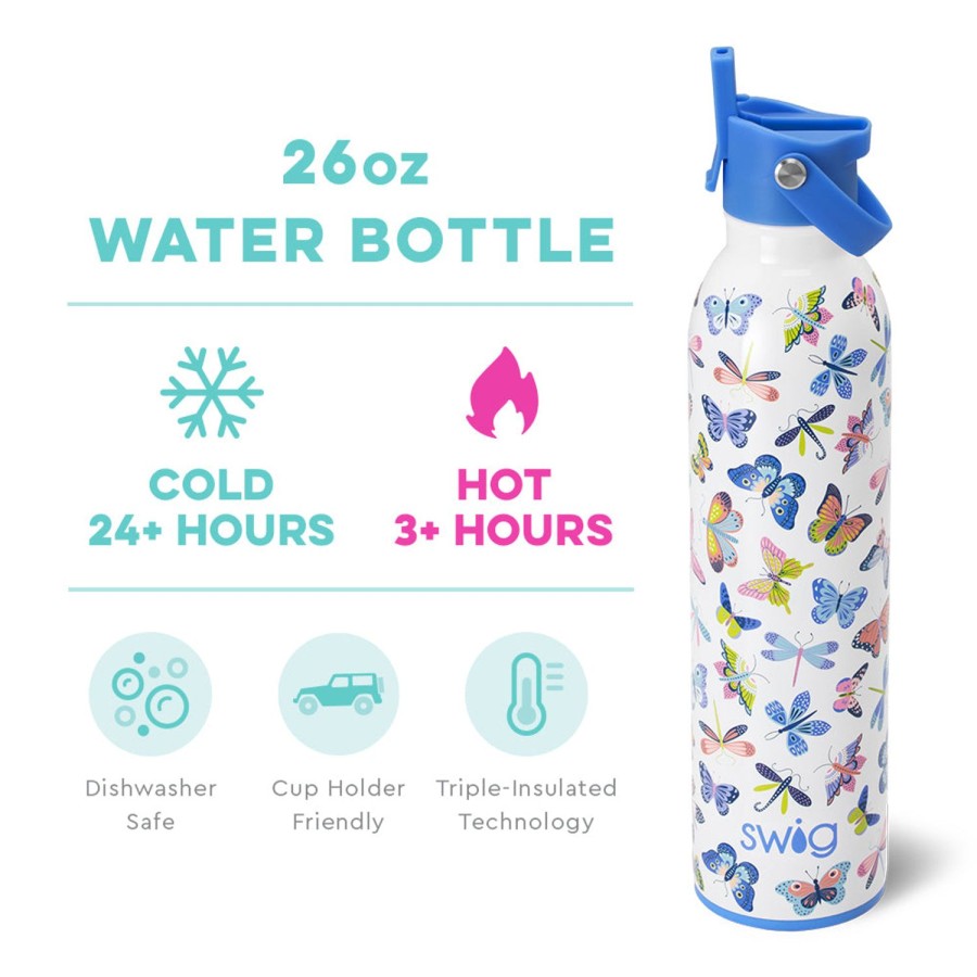 Swig Life Butterfly Bliss Flip + Sip Bottle (26Oz) | Water Bottles