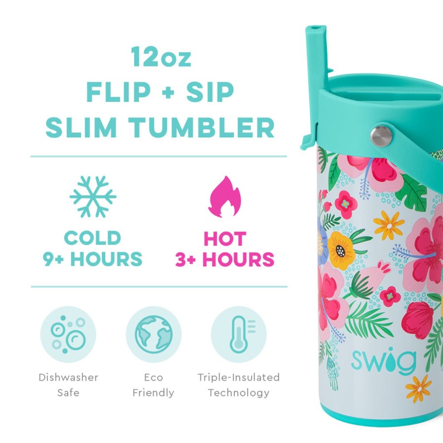 Swig Life Island Bloom Flip + Sip Slim Tumbler (12Oz) | Tumblers