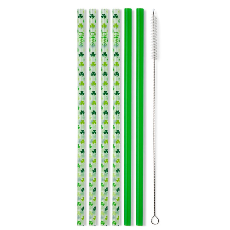 Swig Life Pinch Proof + Green Reusable Straw Set | Lids, Straws + More