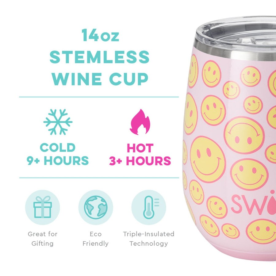 Swig Life Oh Happy Day Stemless Wine Cup (14Oz) | Wine + Cocktails