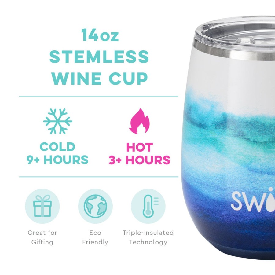 Swig Life Sapphire Stemless Wine Cup (14Oz) | Wine + Cocktails