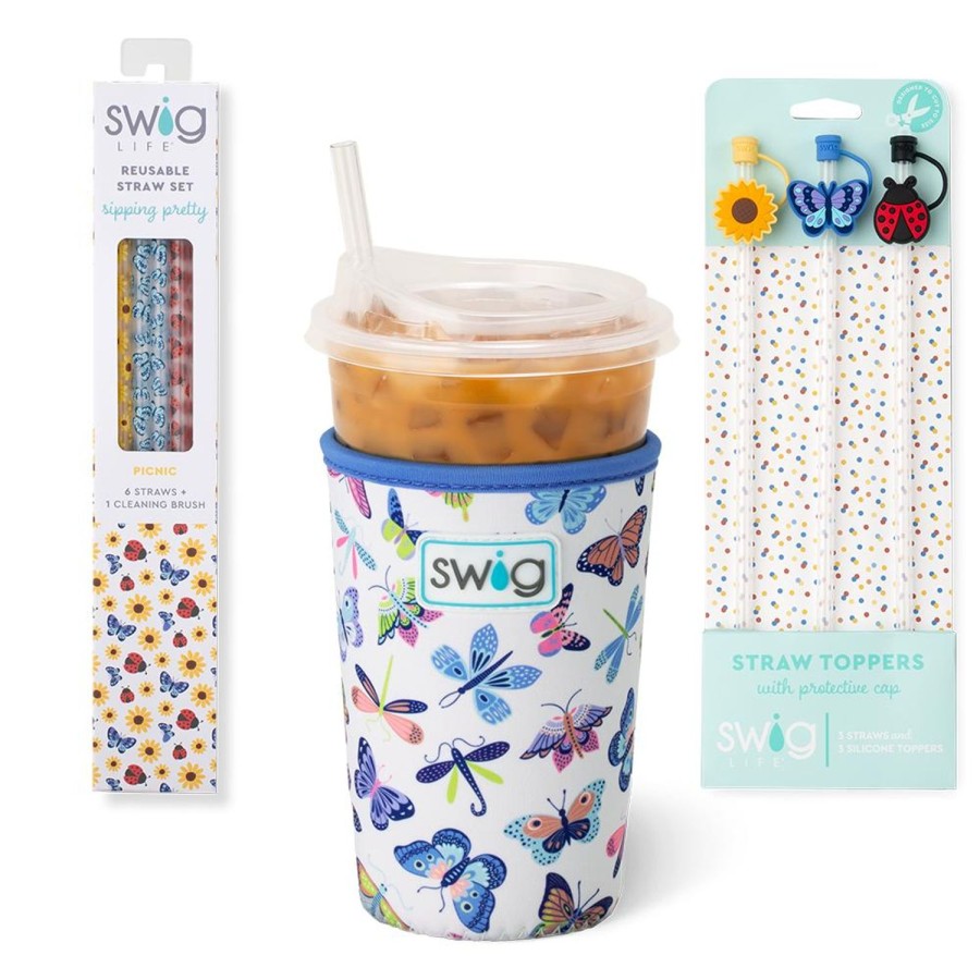 Swig Life Butterfly Bliss Accessory Bundle | Drink Coolies