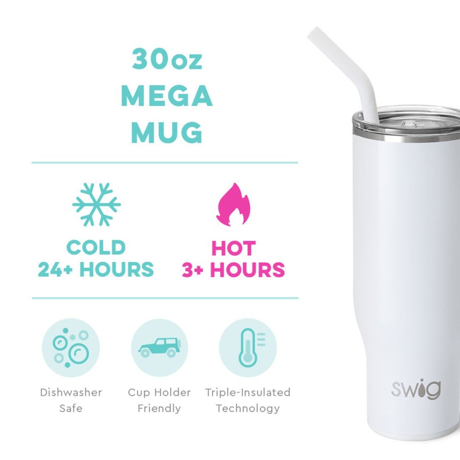 Swig Life Shimmer White Mega Mug (30Oz) | Mega Mugs