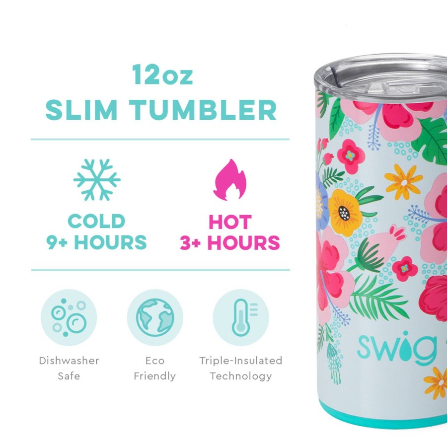 Swig Life Island Bloom Slim Tumbler (12Oz) | Tumblers