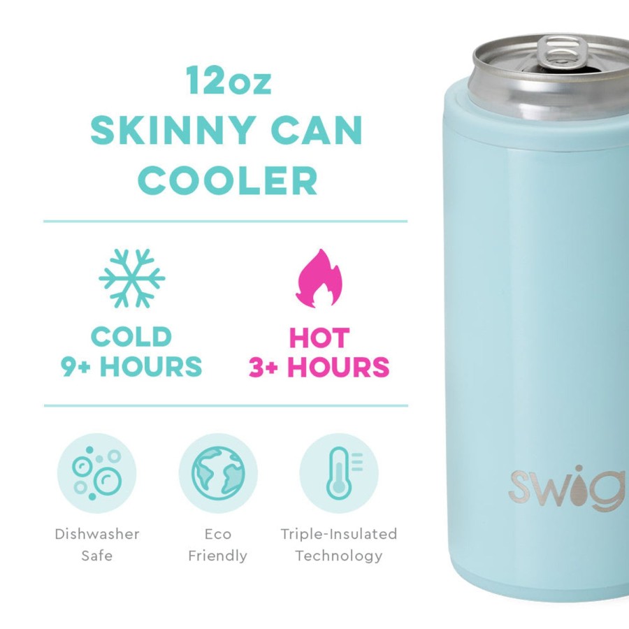 Swig Life Shimmer Aquamarine Skinny Can Cooler (12Oz) | Wine + Cocktails