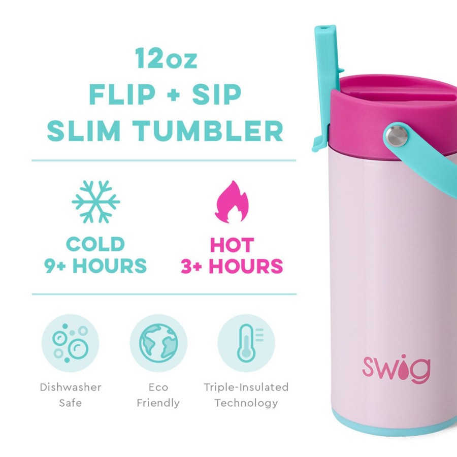 Swig Life Cotton Candy Flip + Sip Slim Tumbler (12Oz) | Water Bottles